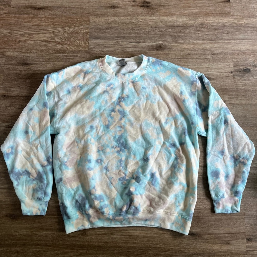 Tie-Dye Sweatshirt - Blue and Cream